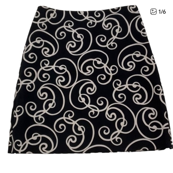 Ann Taylor Factory Black and White A-Line Skirt - Picture 2 of 7